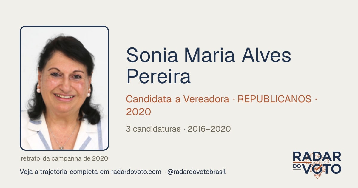 Sonia Maria Alves Pereira (Prof Sonia Maria): candidaturas y votos ...