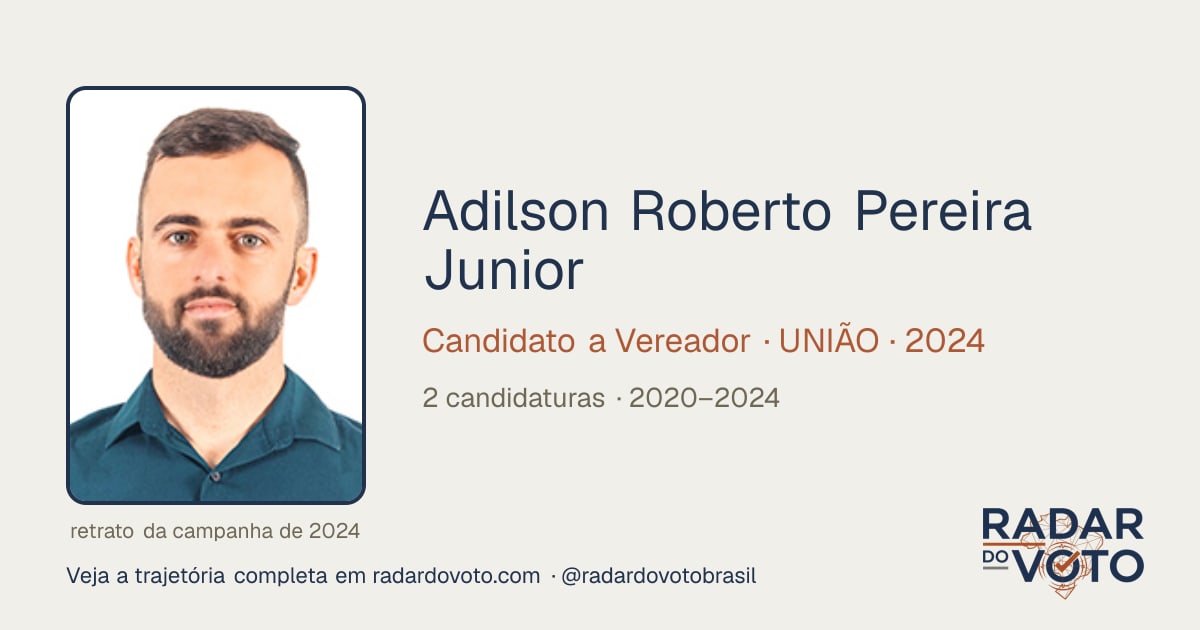 Adilson Roberto Pereira Junior (Juninho Adilson): candidaturas e votos ...
